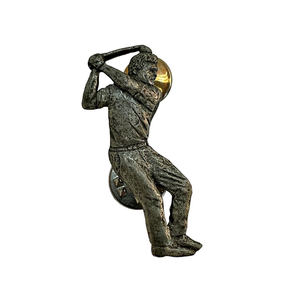 Vintage 1992 GG Harris Fine Pewter 904 Golfer Pin Pinback Button
